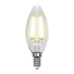 Лампа светодиодная филаментная (UL-00003296) Uniel E14 7,5W 4000K прозрачная LED-CW35-7,5W/NW/E14/CL GLA01TR