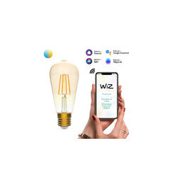 Лампа светодиодная диммируемая филаментная Gauss E27 6,5W 2000-5500K золотистая 1310112