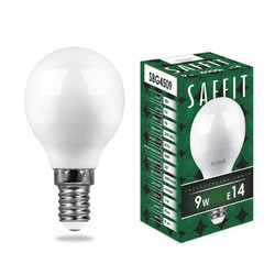 Лампа светодиодная Saffit SBG4509 шар E14 9W 4000K 55081