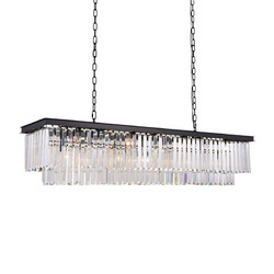 Подвесная люстра Delight Collection 1920s Odeon KR0387P-12C/P black/clear