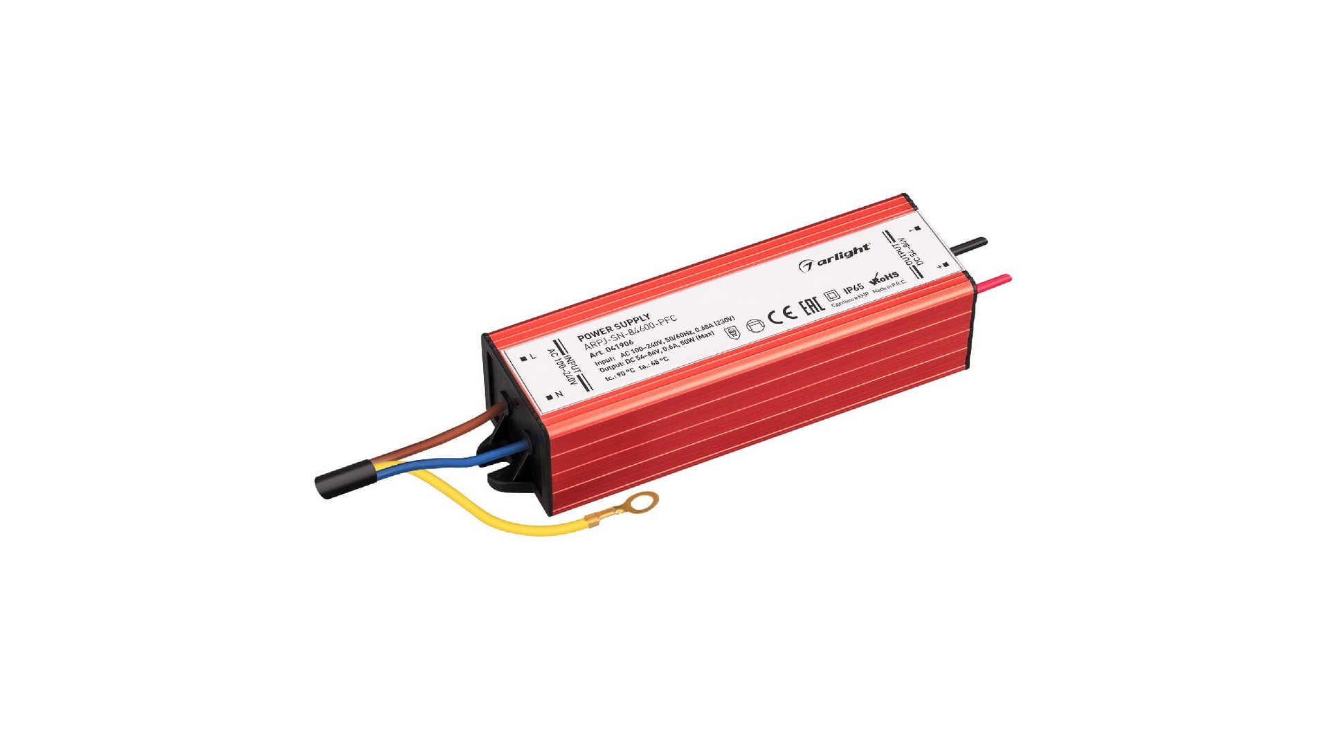 Блок питания Arlight ARPJ-SN-84600-PFC (50W, 54-84V, 600mA, IP65) 041906