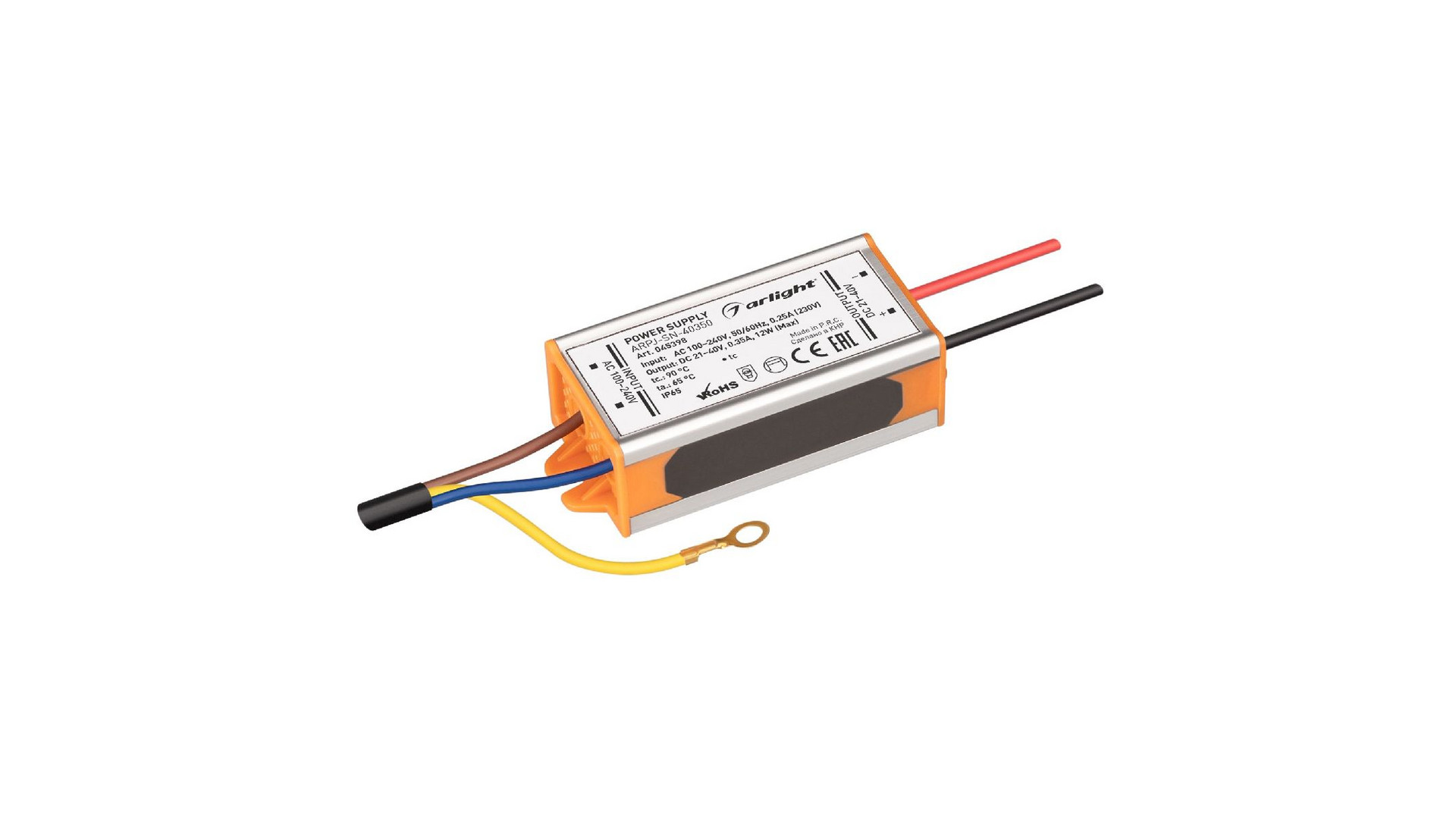 Блок питания Arlight ARPJ-SN-40350 (12W, 21-40V, 350mA, IP65) 045398