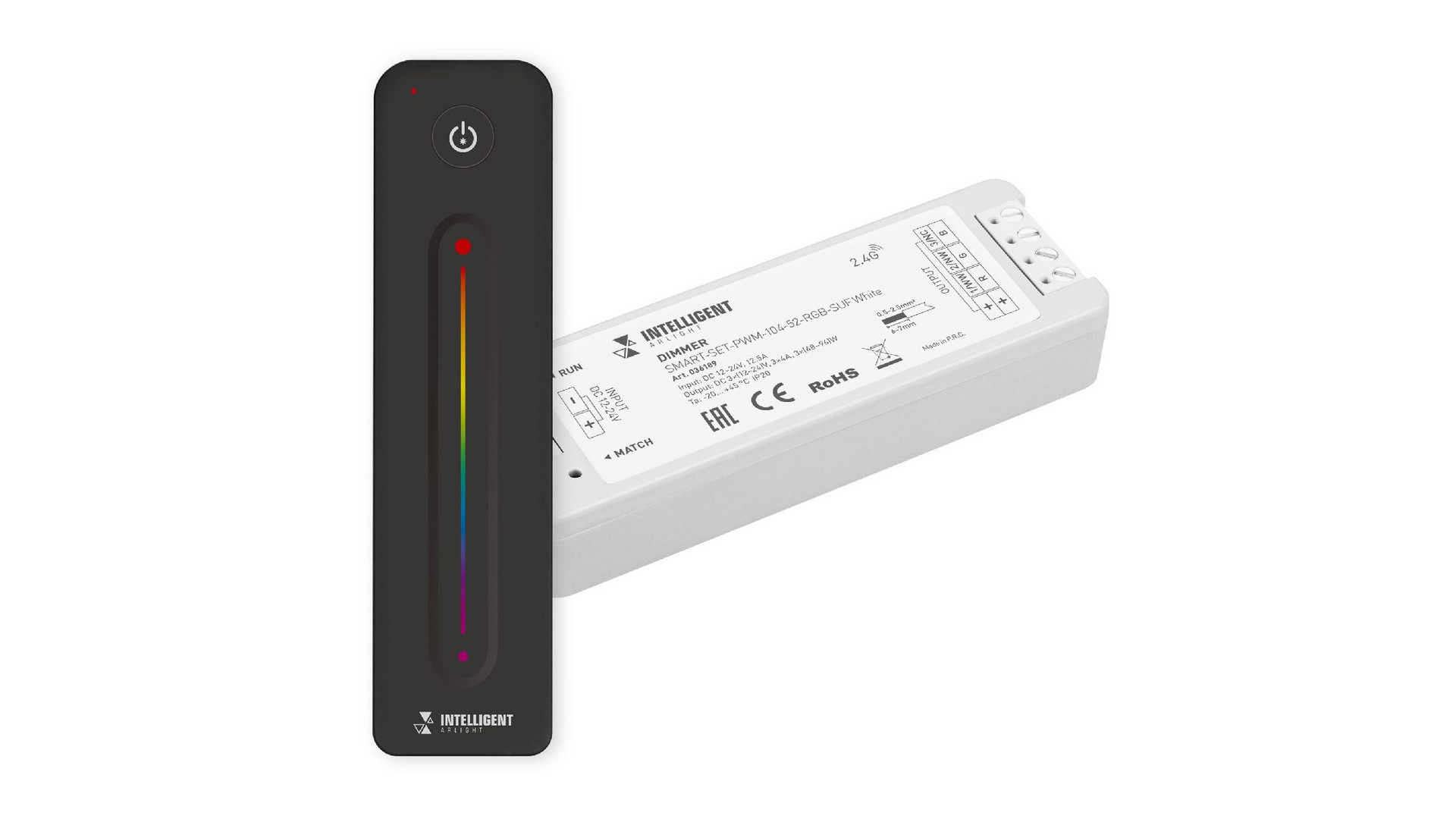 Диммер Arlight SMART-SET-PWM-104-52-RGB-SUF White (12-24V, 3x4A, ПДУ LINE, 2.4G) 036189