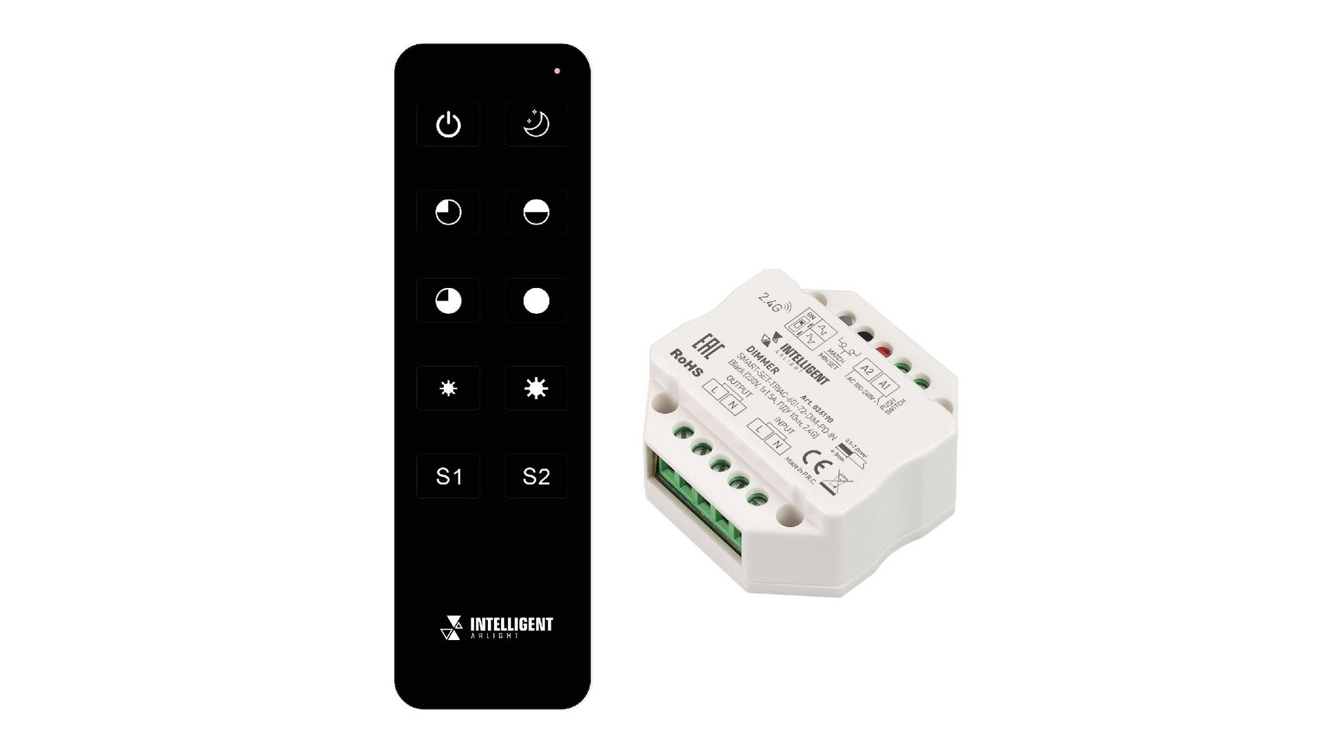 Диммер Arlight SMART-SET-TRIAC-601-72-DIM-PD-IN Black (230V, 1x1.5A, ПДУ 10кн, 2.4G) 036190