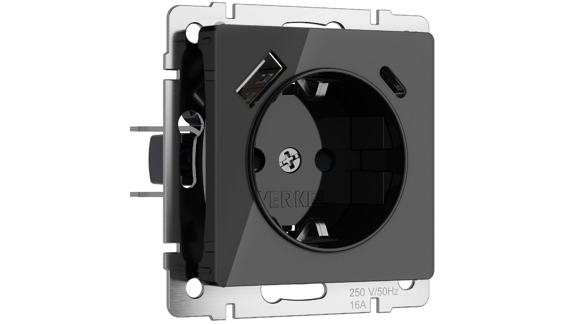 Розетка с заземлением, шторками и USB тип A+C Werkel 4690389197741 W1171748 a064044