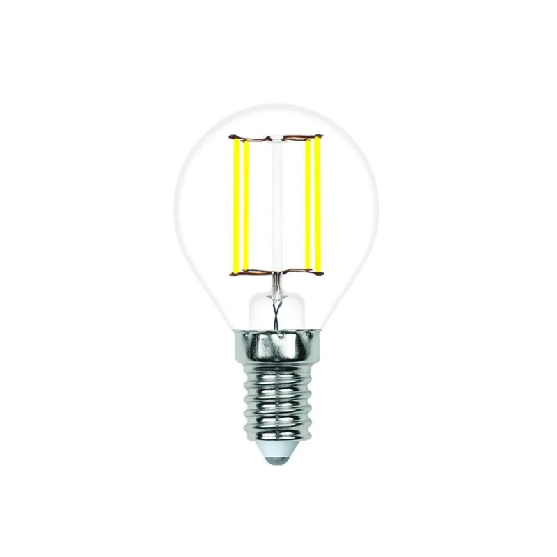 Лампа светодиодная филаментная Volpe E14 4W 4000K прозрачная LED-G45-4W/4000K/E14/CL/SLF UL-00008313