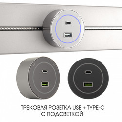 Трековая розетка Arte Milano Am-track-sockets-39 399732TS/USB-Type-C Silver