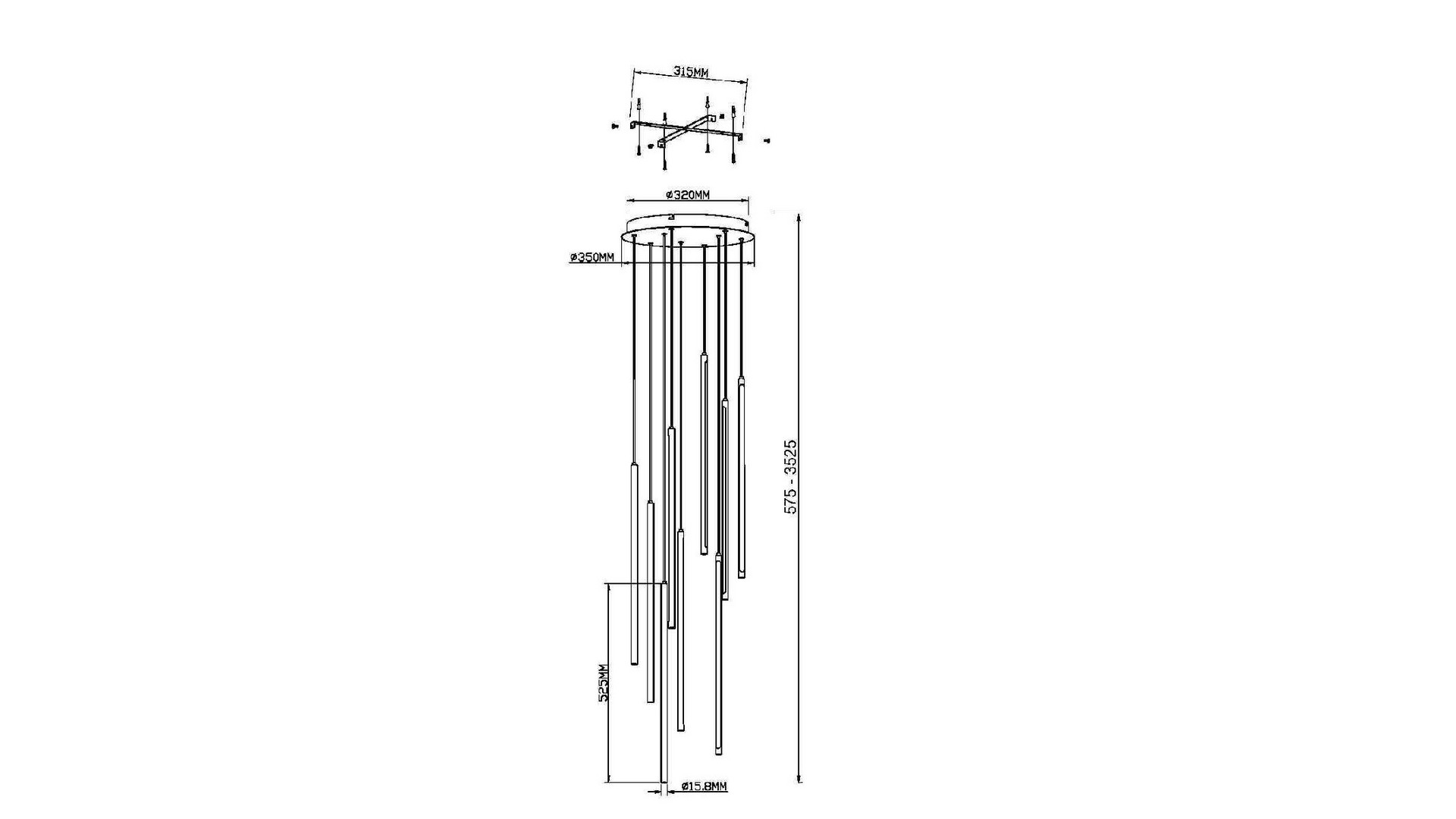 Подвесная люстра Maytoni Light stick MOD236PL-L54BS3K