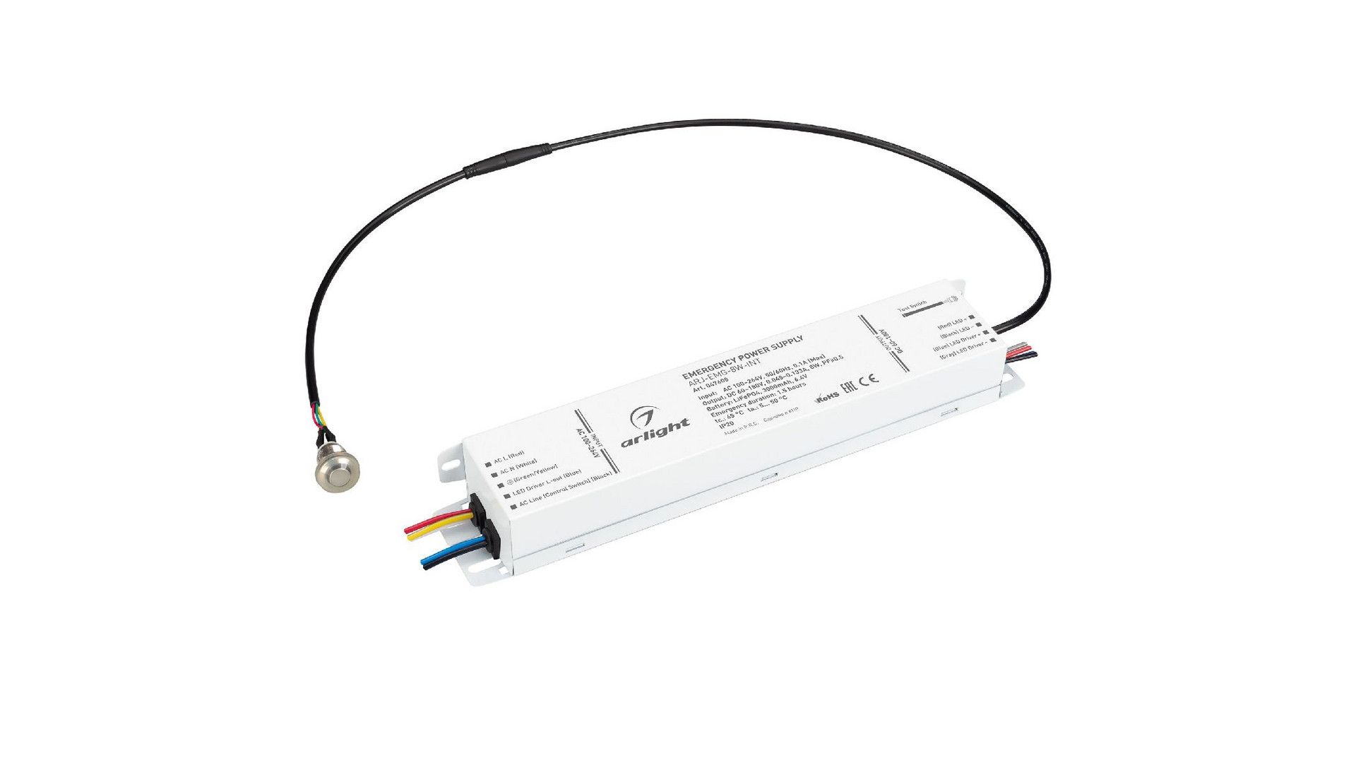 Блок аварийного питания Arlight ARJ-EMG-8W-INT (60-180V, 1.5H, LiFePO4) 047605