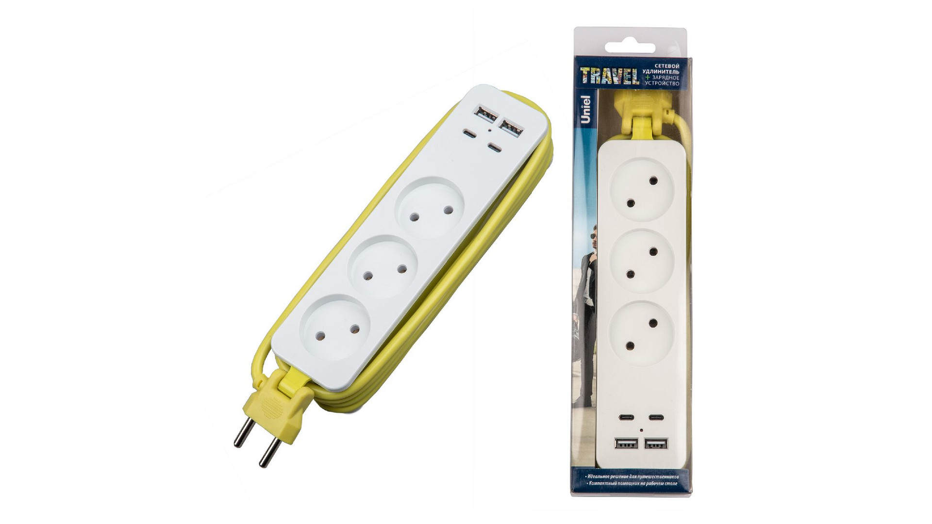 Удлинитель Uniel S-CT3-1,8UC WHITE/GREEN UL-00011138