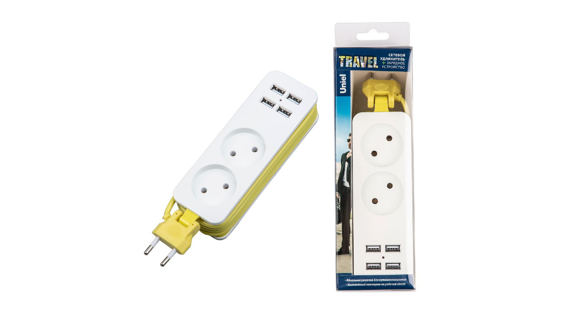 Удлинитель Uniel S-CT2-1,5U WHITE/GREEN UL-00011134
