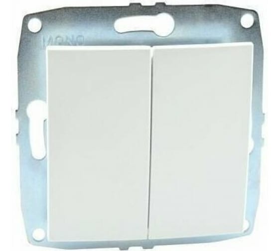 Выключатель двухклавишный Mono Electric Despina-Larissa 10А 250В белый 500-001925-102