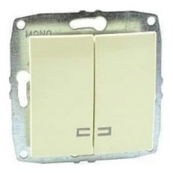 Выключатель двухклавишный с подсветкой Mono Electric Despina-Larissa 10А 250В крем 500-001725-103