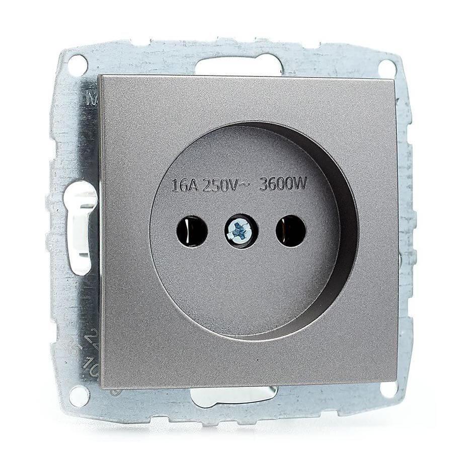 Розетка без земли Mono Electric Despina-Larissa 16А 250В антрацит 500-002422-116