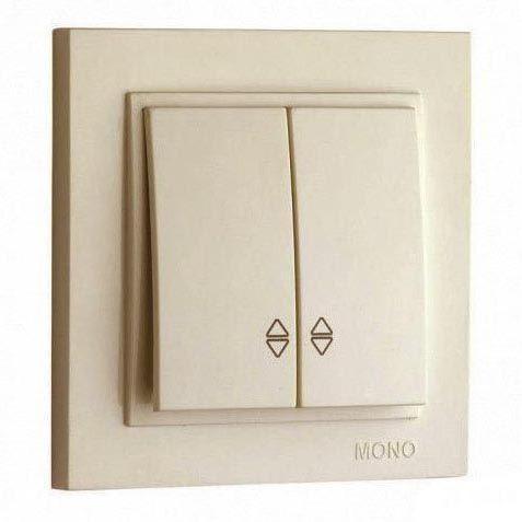 Выключатель двухклавишный проходной Mono Electric Despina 10А 250В крем 102-170023-111