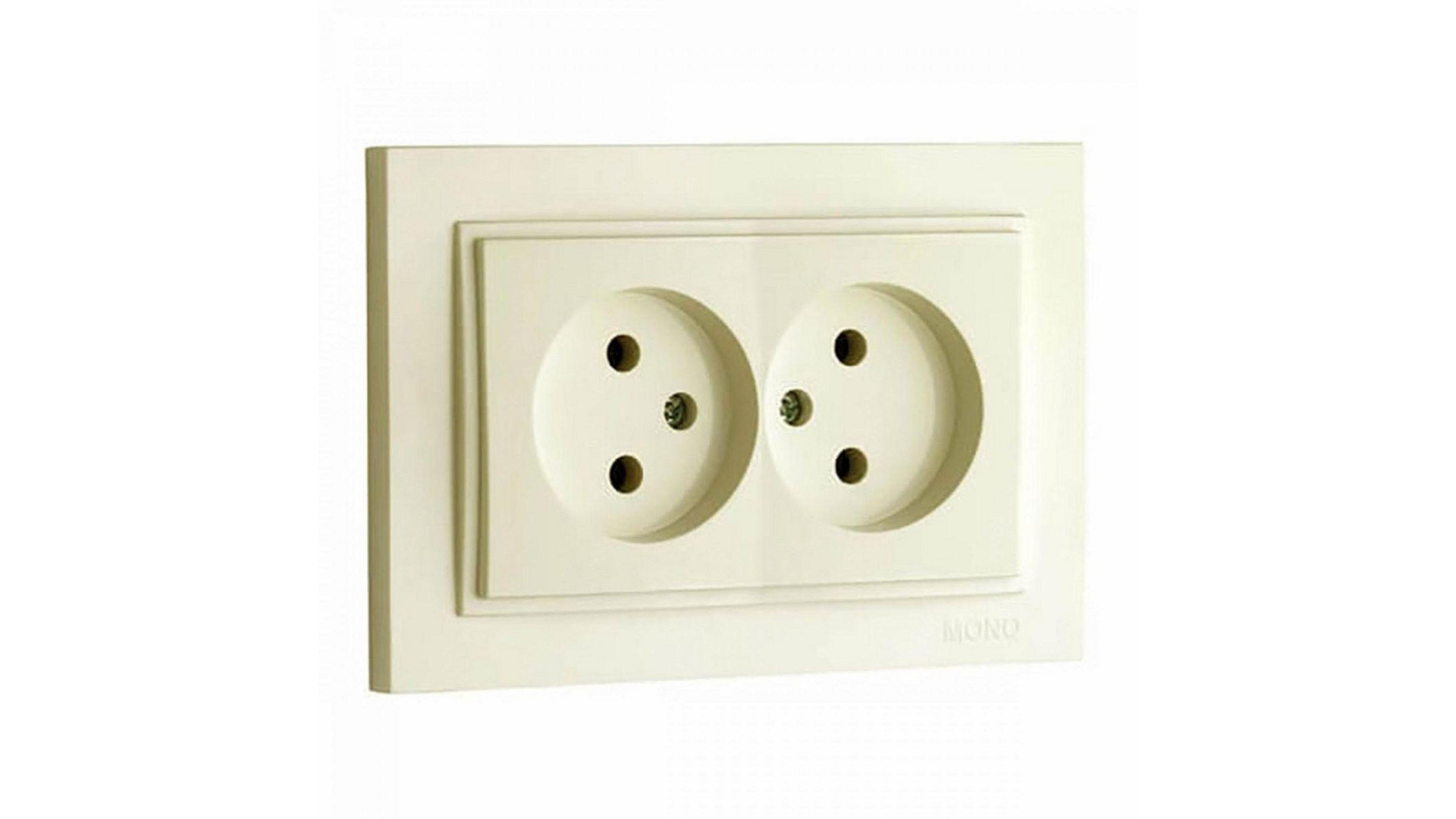 Розетка двойная без земли Mono Electric Despina 16А 250В крем 102-170005-121