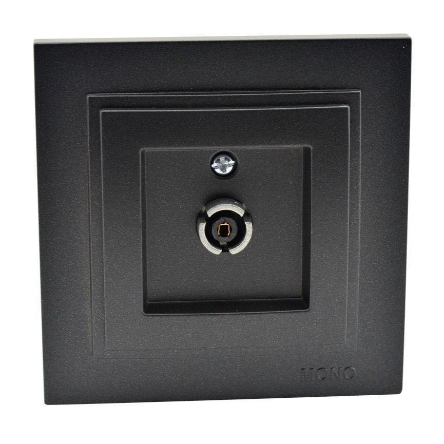 Розетка TV концевая с экраном Mono Electric Despina графит 102-202005-138