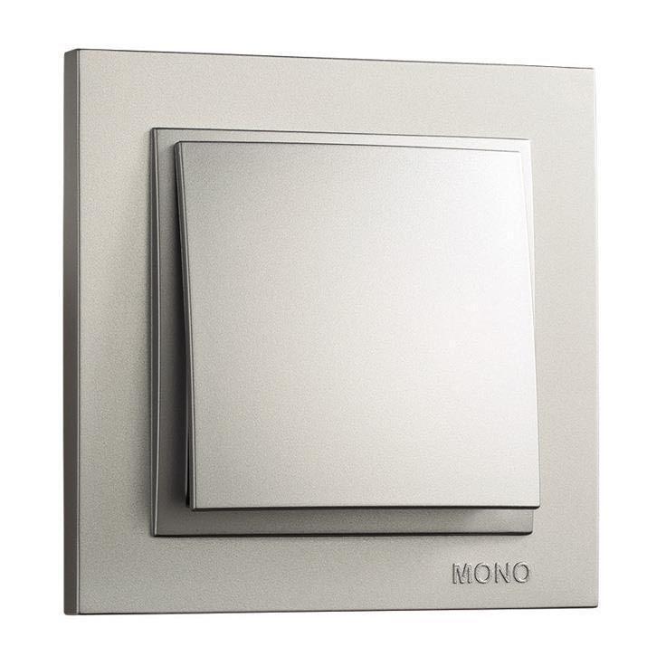 Выключатель одноклавишный Mono Electric Despina 10А 250В серебро 102-212125-100
