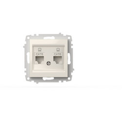 Розетка компьютерная двухместная ( Cat 6) ELBI Zena Vega 609-010200-248