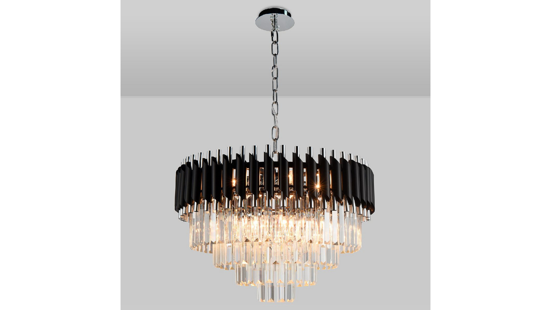 Подвесная люстра Natali Kovaltseva DARIAN 76017/10C CHROME BLACK