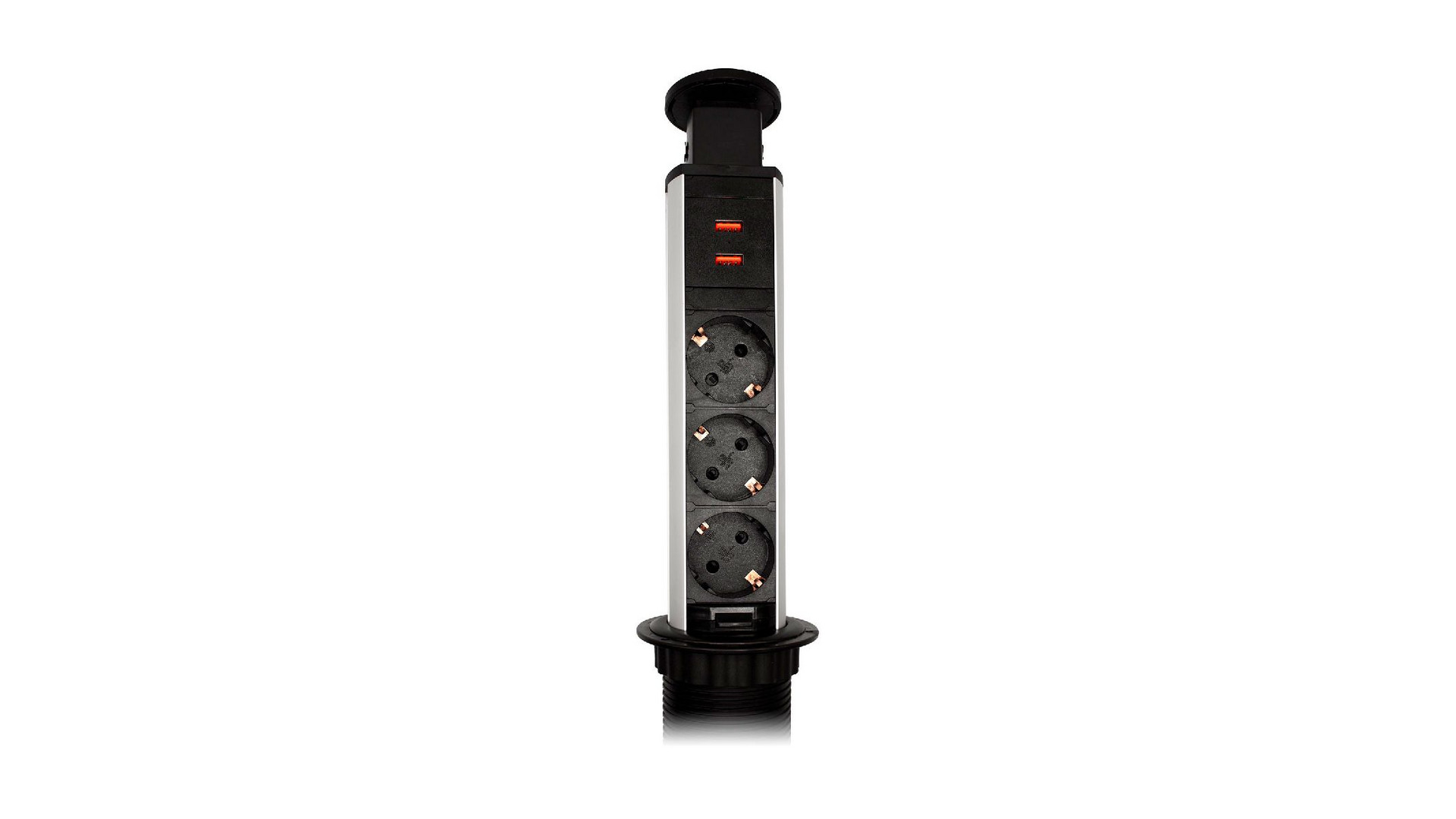 Блок розеток 105S (J) (3 секции + 2 USB) Mebax 00-00003151