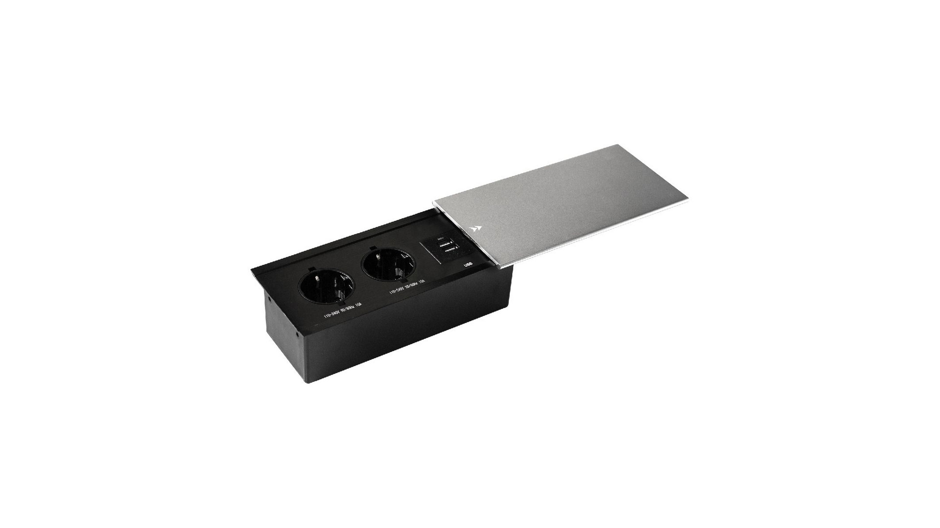 Блок розеток JX (Slide Top) (2 секции + 2 USB с кабелем питания) Mebax 00-00002888