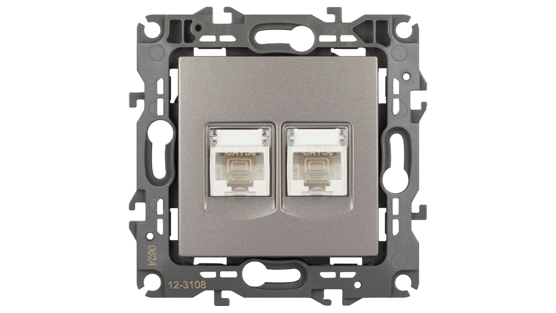 Розетка компьютерная двойная RJ45 Эра 12-3108-16 Б0065665