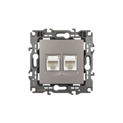 Розетка компьютерная двойная RJ45 Эра 12-3108-16 Б0065665