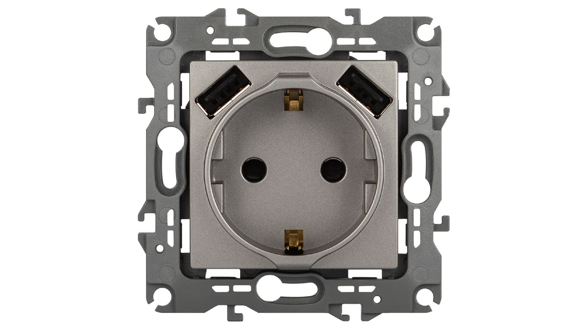 Розетка со шторами и 2 USB Эра 12-4109-16 Б0065729