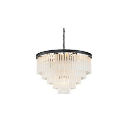 Подвесная люстра Delight Collection 1920s Odeon KR0387P-10A black/frost