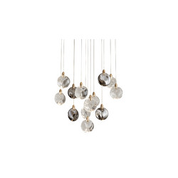 Каскадная люстра Delight Collection OD2440-13 gold/clear+amber+grey