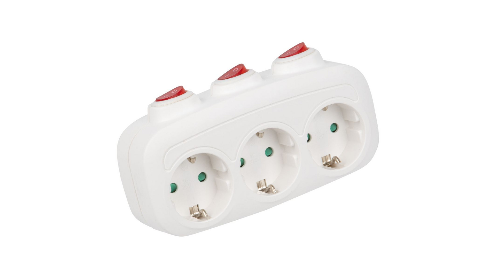 Разветвитель сетевой с выключателем Uniel S-GES3-16OB WHITE UL-00011239