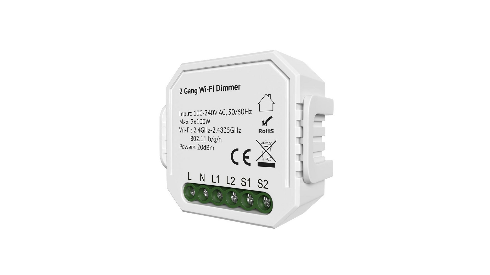 Двухканальное Wi-Fi реле-диммер Denkirs Relay RL1004-DM/1