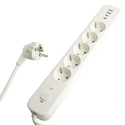 Сетевой фильтр 5-местный с/з и 2 USB-A+2 Type-C 4 Stekker Nova HM21-51-05 50104