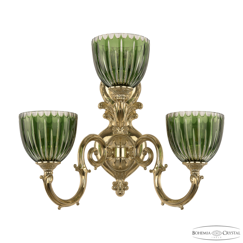 Бра Bohemia Ivele Crystal Verona 7203B16/2+1/210 G P1 U Clear-Green/H-1K
