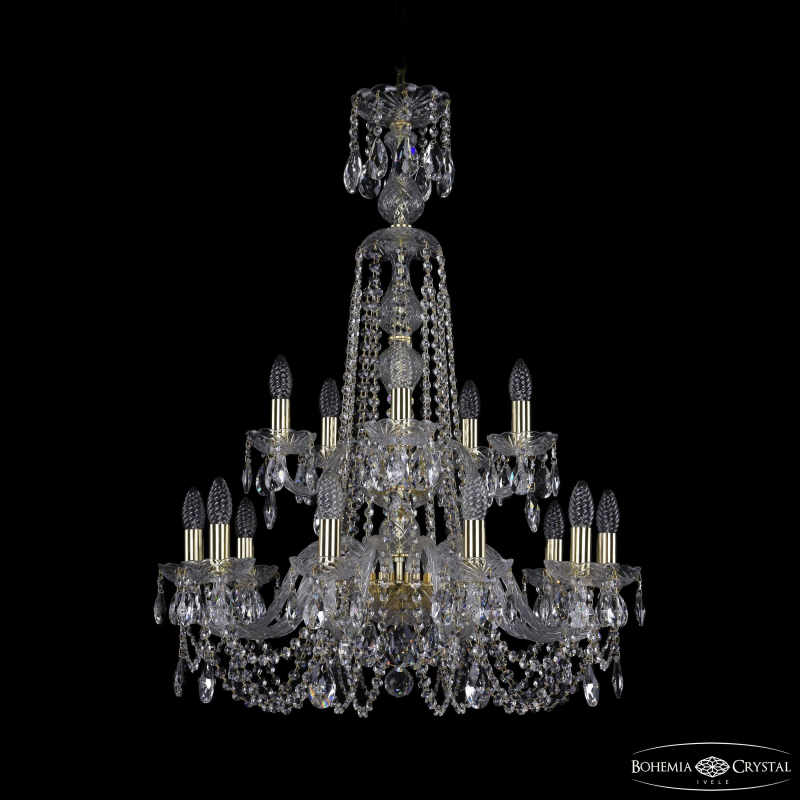 Подвесная люстра Bohemia Ivele Crystal 1402/10+5/240/XL-90/2d G