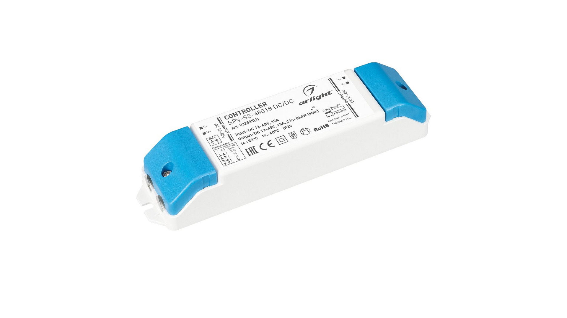 Контроллер плавного включения Arlight SPV-SS-48018 DC/DC (12-48V, 18A) 032555(1)