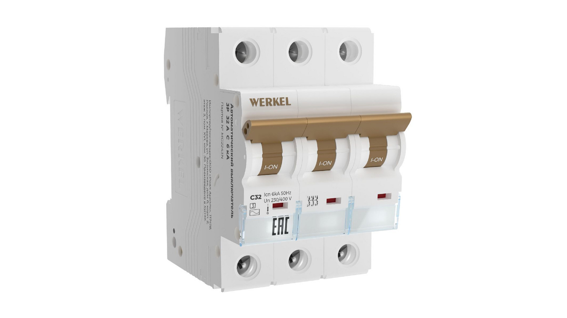 Автоматический выключатель 3P 32 A C 6 kА Werkel W903P326 4690389192944 a062552