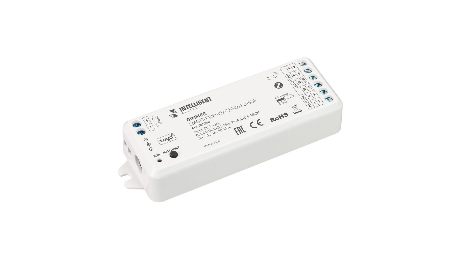 Диммер Arlight SMART-PWM-102-72-MIX-PD-SUF (12-36V, 2x5A, ZB, 2.4G) 035310