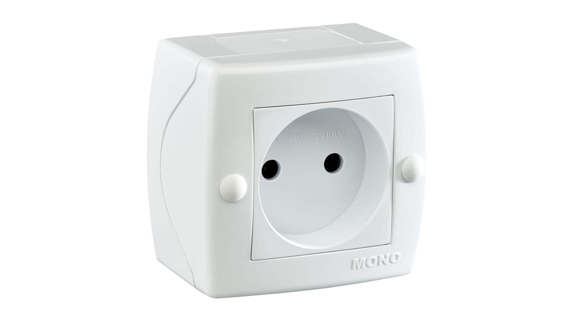 Розетка на 1 пост без заземления Mono Electric Octans IP20 16А 250В белый 104-010106-116