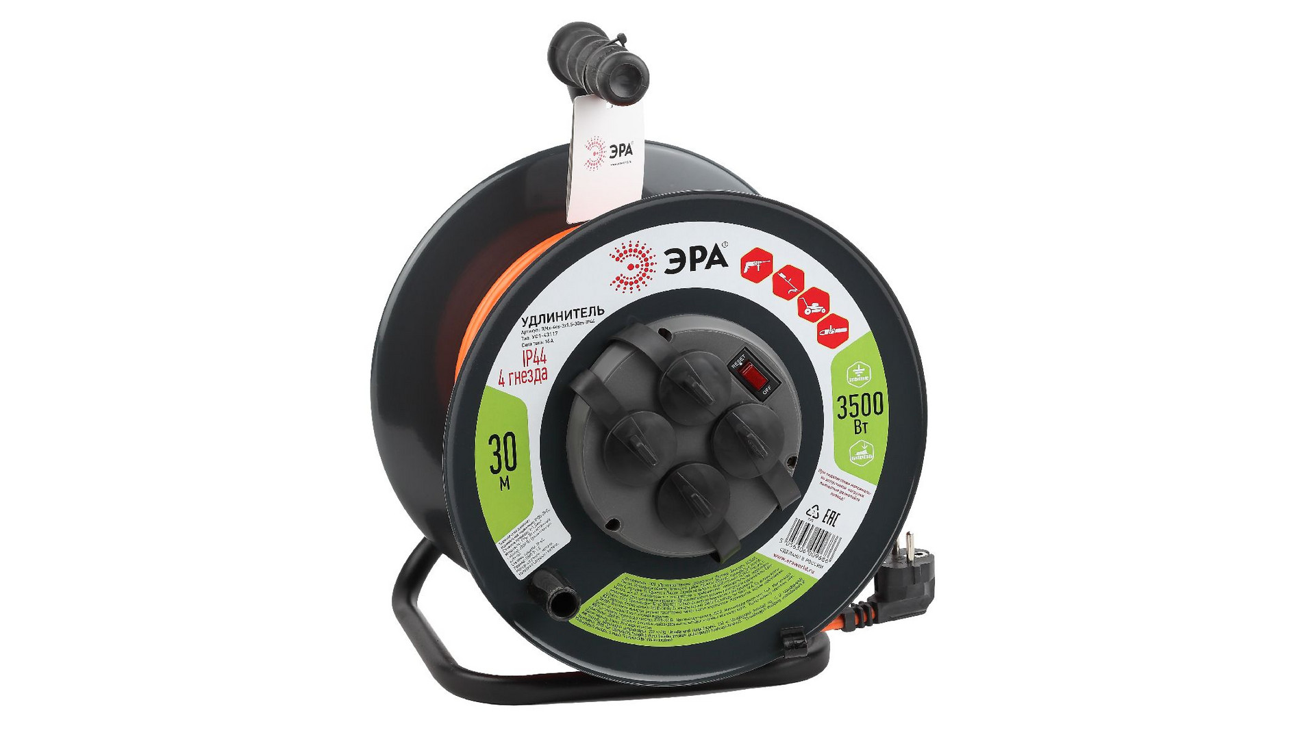Удлинитель силовой Эра RMx-4es-3x1.5-30m-IP44 Б0046850