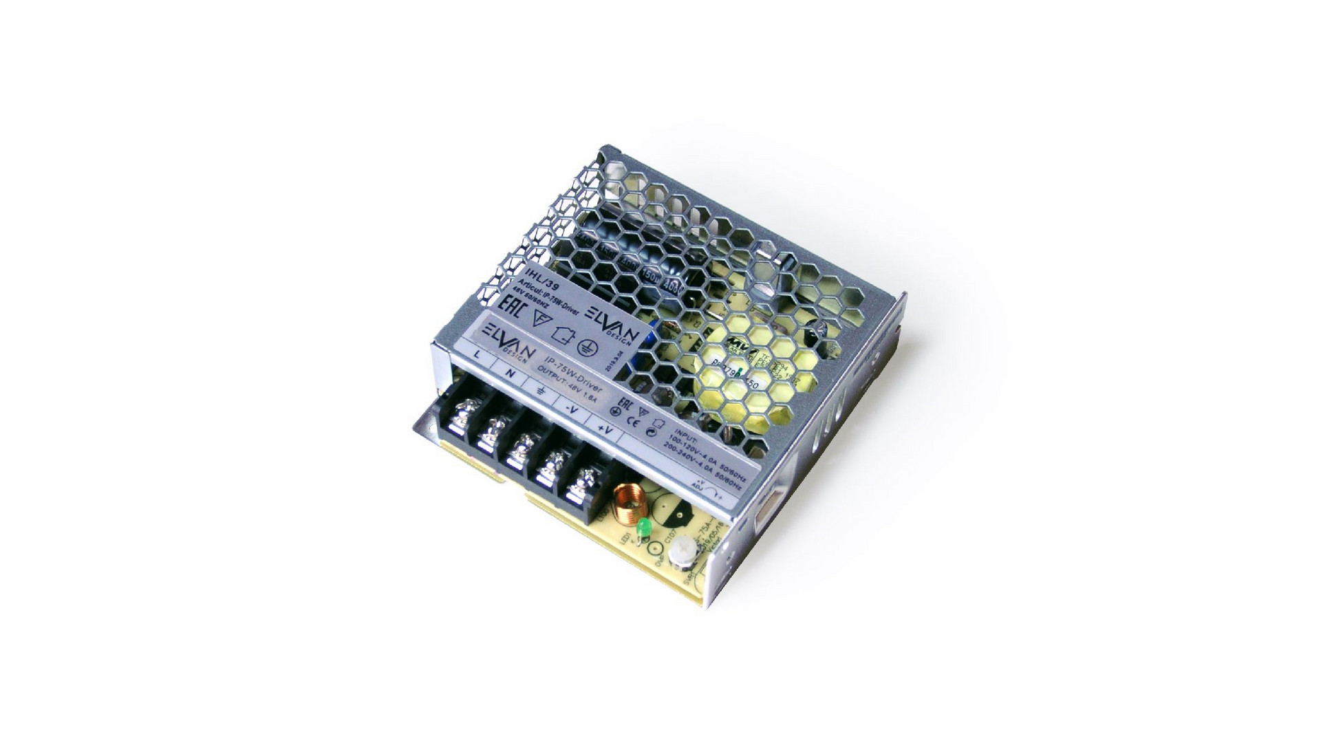 Блок питания Elvan 75Вт DC48В 1.6А IP-75W-Driver