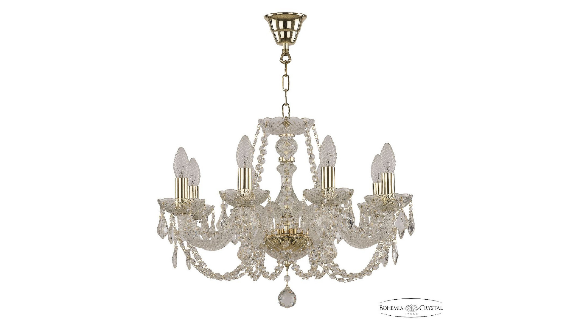Подвесная люстра Bohemia Ivele Crystal 101/8/195 G Leafs