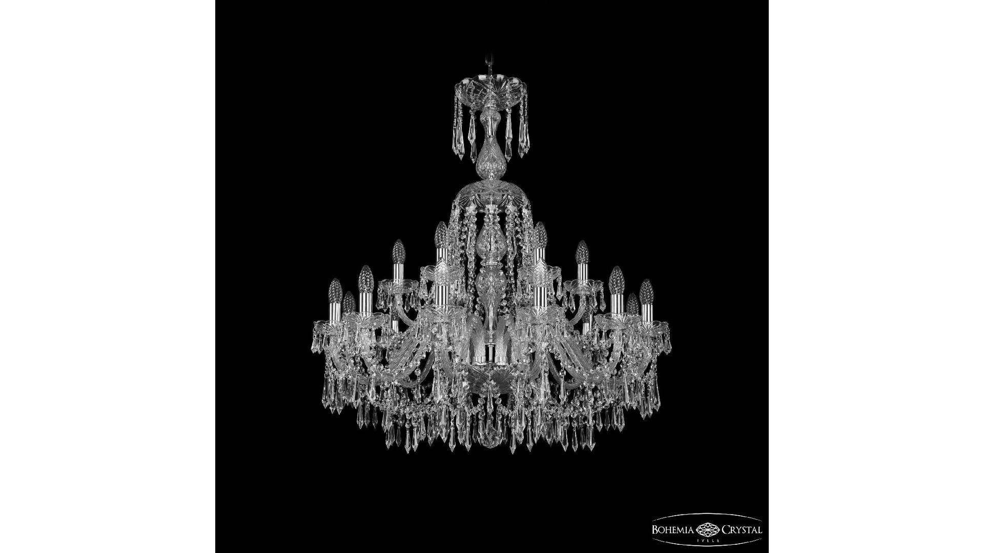 Подвесная люстра Bohemia Ivele Crystal 1403/12+6/300/XL-95 Ni