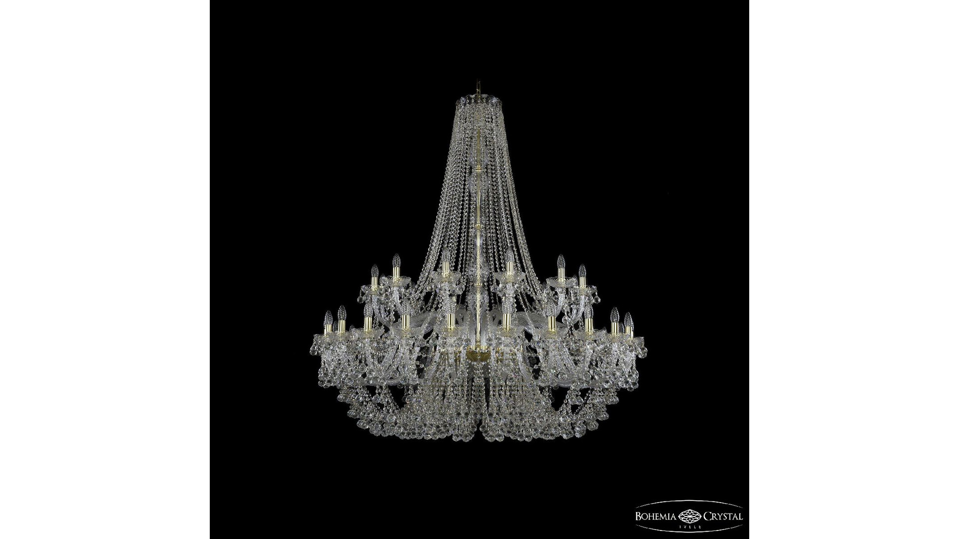 Подвесная люстра Bohemia Ivele Crystal 1409/24+12/530/h-160 G