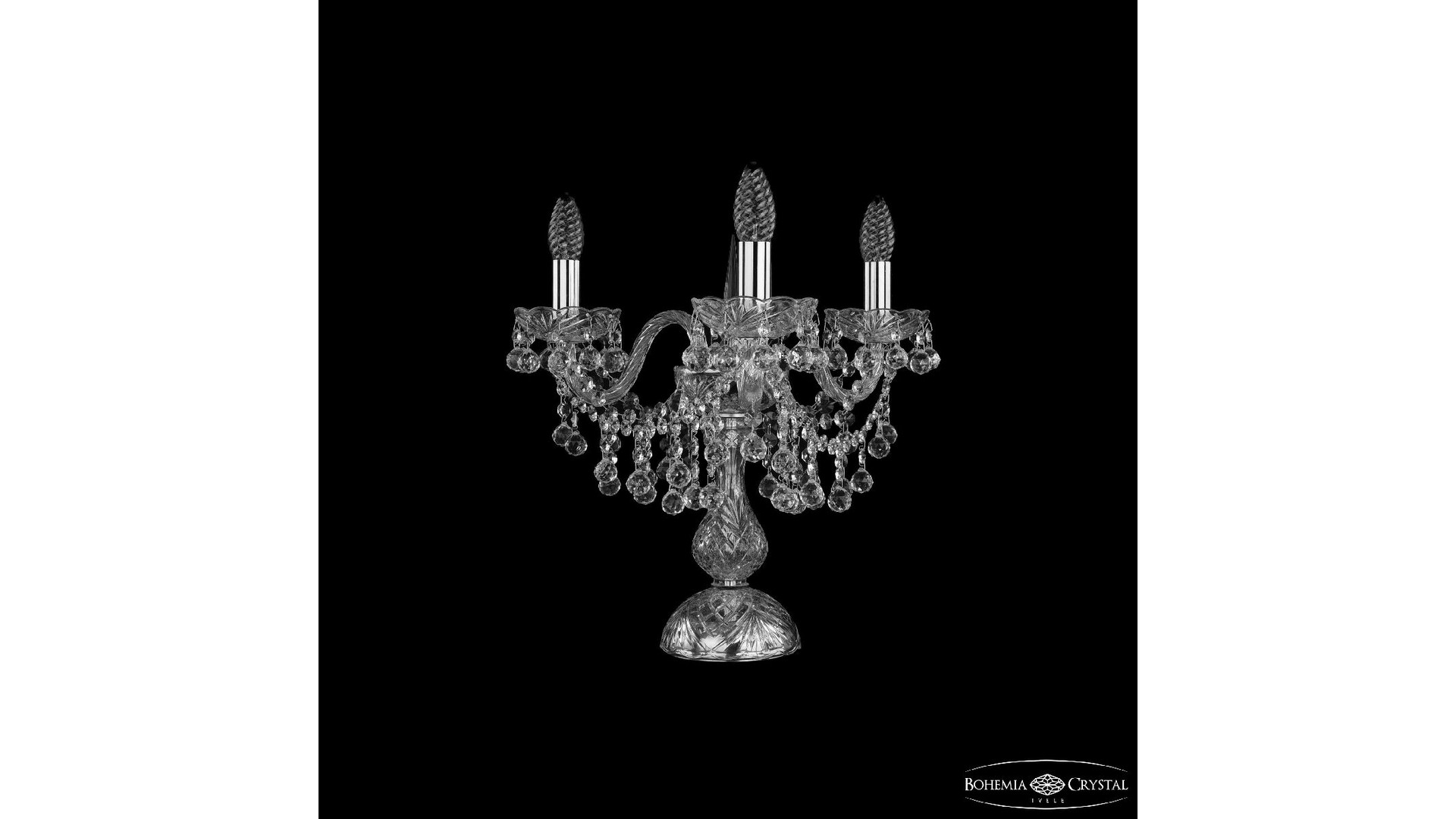 Настольная лампа Bohemia Ivele Crystal 1409L/3/141-39 Ni