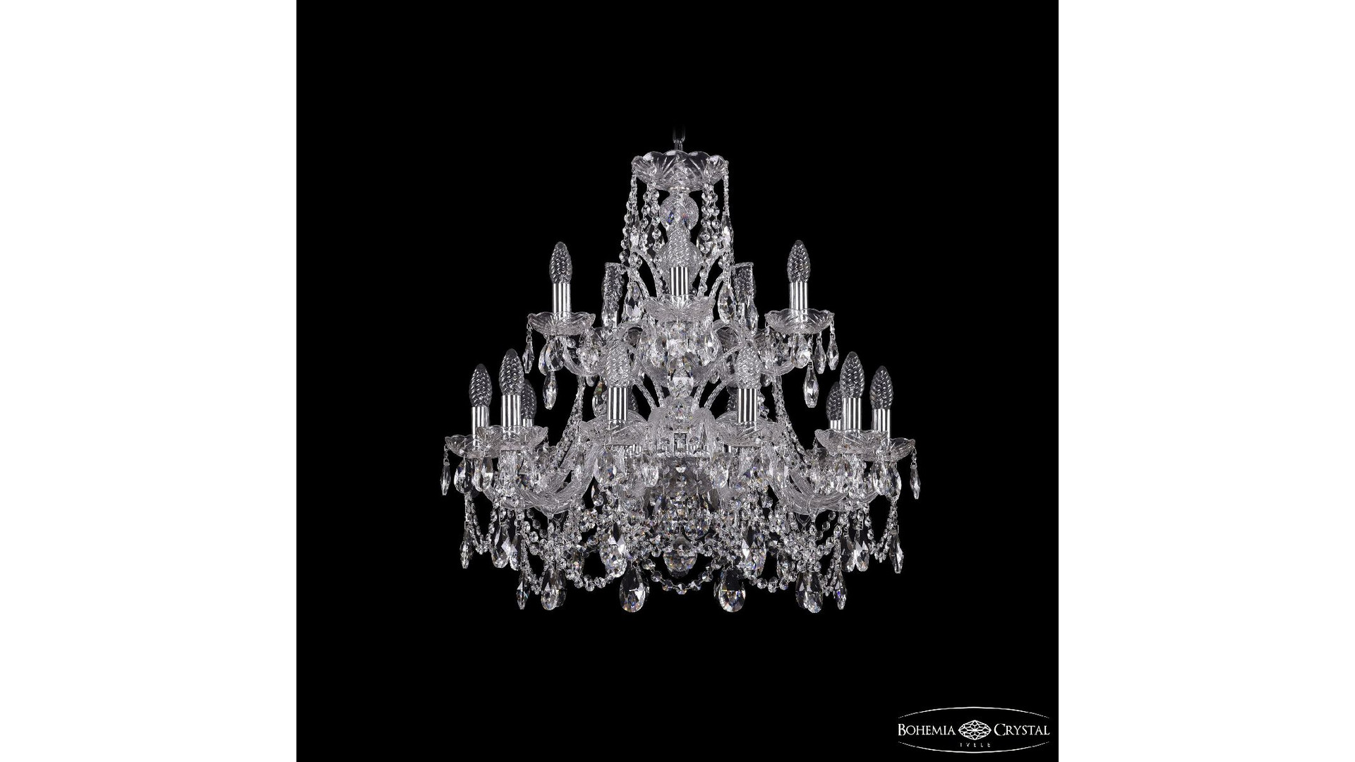 Подвесная люстра Bohemia Ivele Crystal 1411/10+5/240/2d Ni