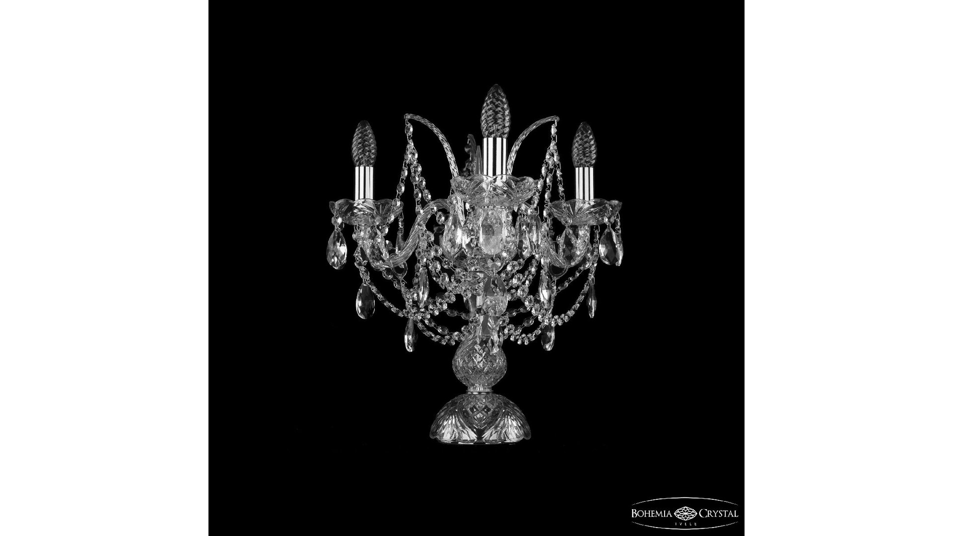 Настольная лампа Bohemia Ivele Crystal 1411L/3/141-39 Ni