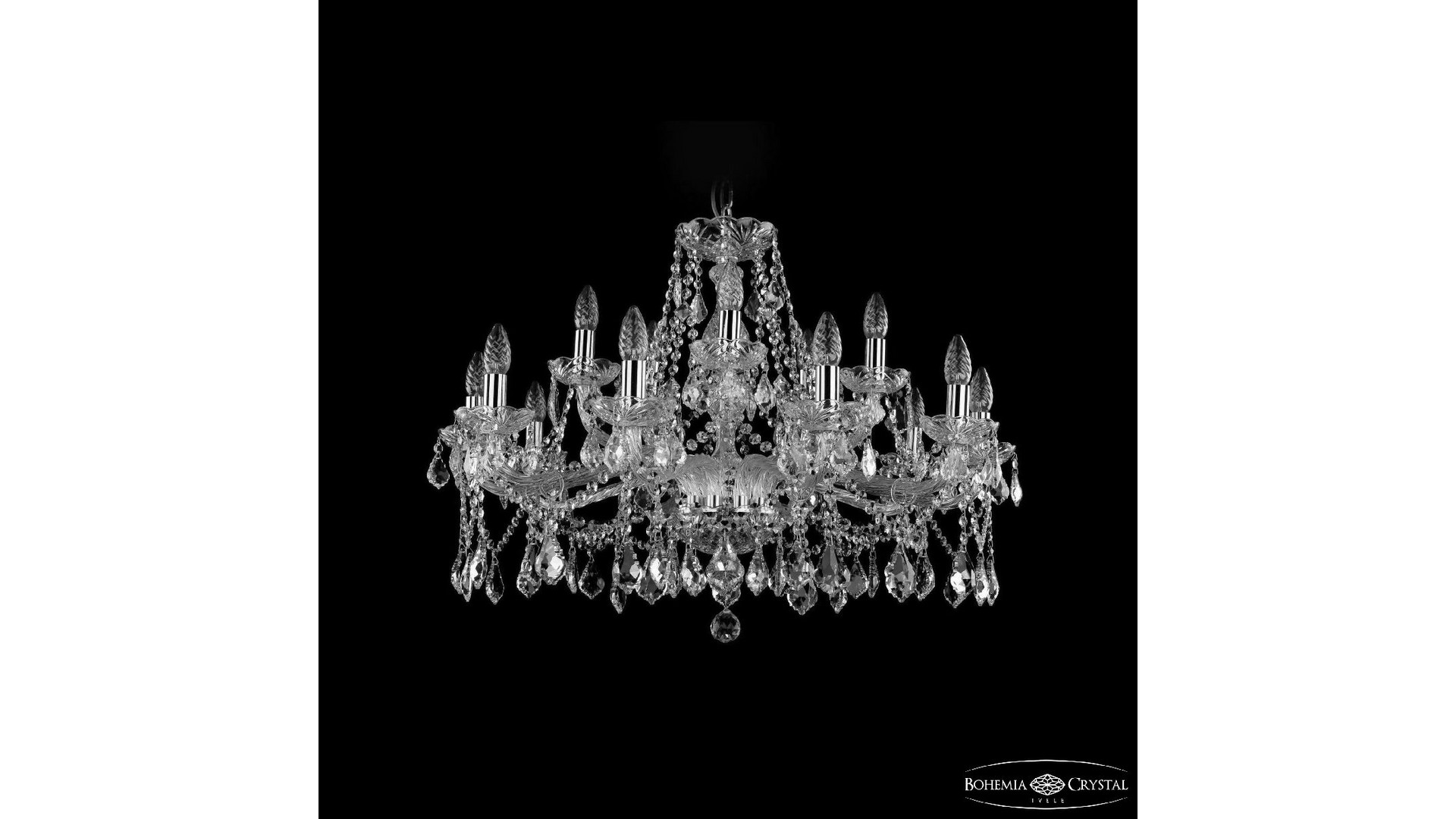 Подвесная люстра Bohemia Ivele Crystal 1413/10+5/300 Ni Leafs
