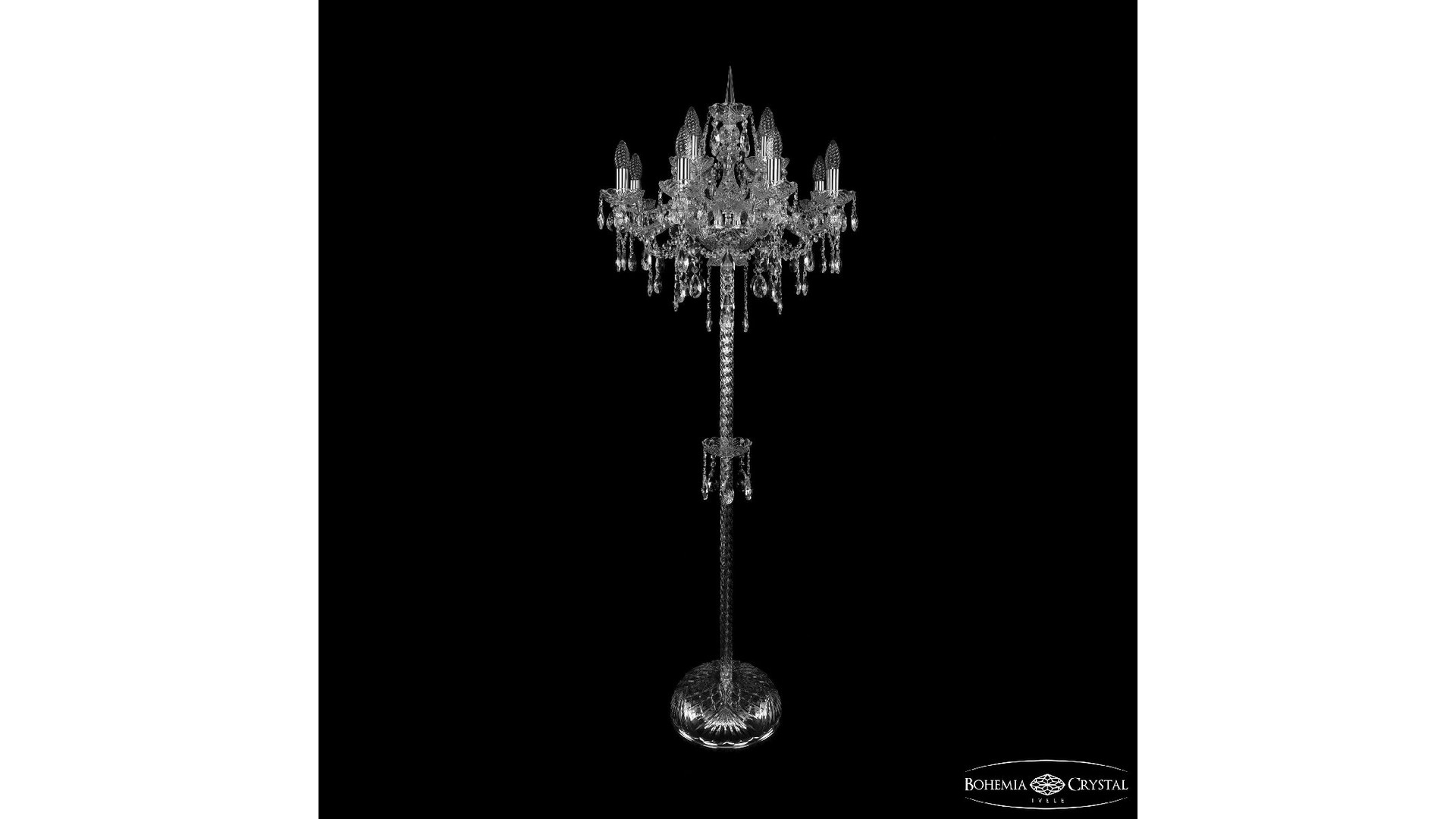 Торшер Bohemia Ivele Crystal 1415T2/8+4/200-165 Ni